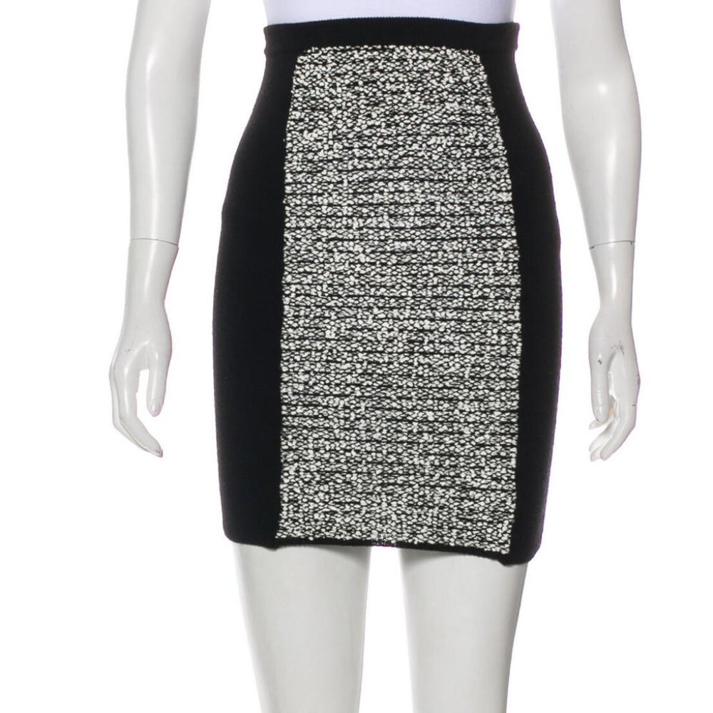 Alexander Wang Black Stretch Wool Mini Skirt XS
